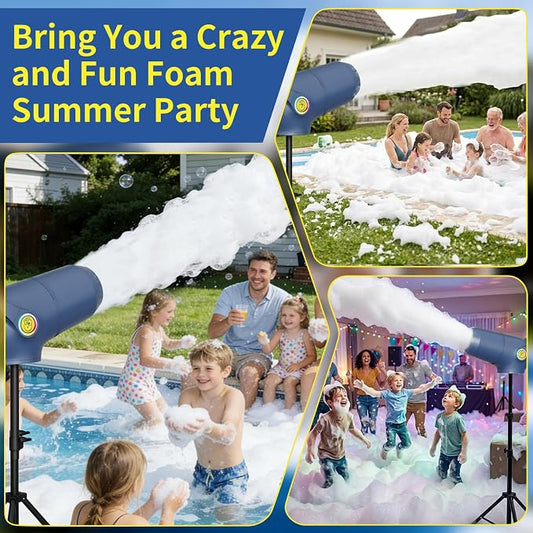 Party Foam Cannon, Foam Machine for Party, 3 Modes Detachable Front Barrel Adjustable Wind Speed, Foam Making Machine for Garden Backyard Pool Indoor