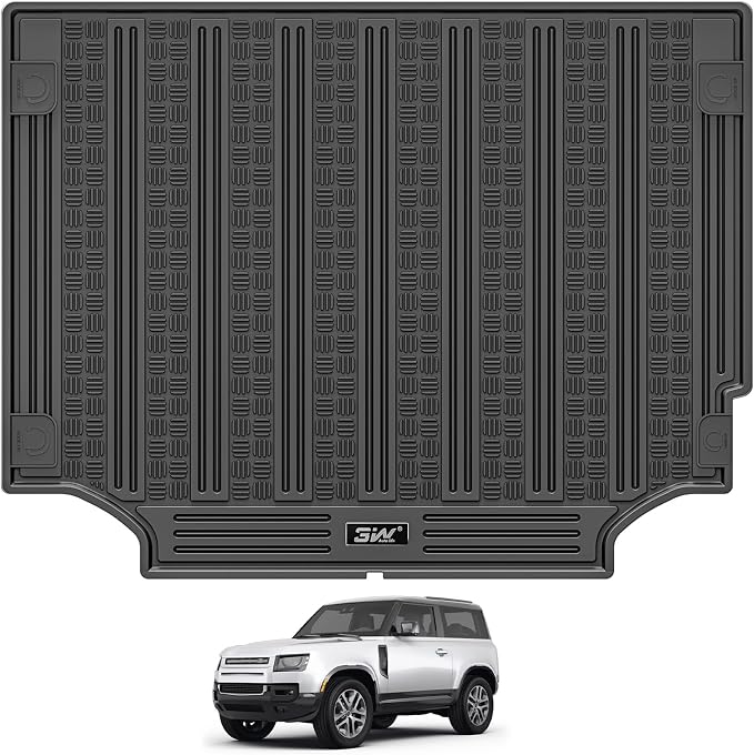 3W Cargo Liner Fit 2020-2025 2026 Land Rover Defender 110 5 Seats, (NOT for Defender 110s/Rubber Flooring), TPE All Weather Custom Fit Trunk Mat for Land Rover Defender, Black