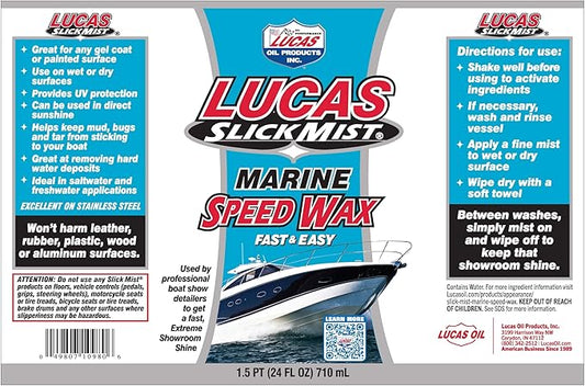 Lucas Oil 10980 Slick Mist Marine Speed Wax - 24 Ounce (Pack of 12)