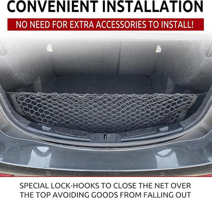 Envelope Style Trunk Mesh Cargo Net for Ford Fusion 2017 - 2020 - Car Accessories - Premium Trunk Organizers and Storage - Cargo Net for SUV - Vehicle Carrier Organizer for Ford Fusion 2017 - 2020