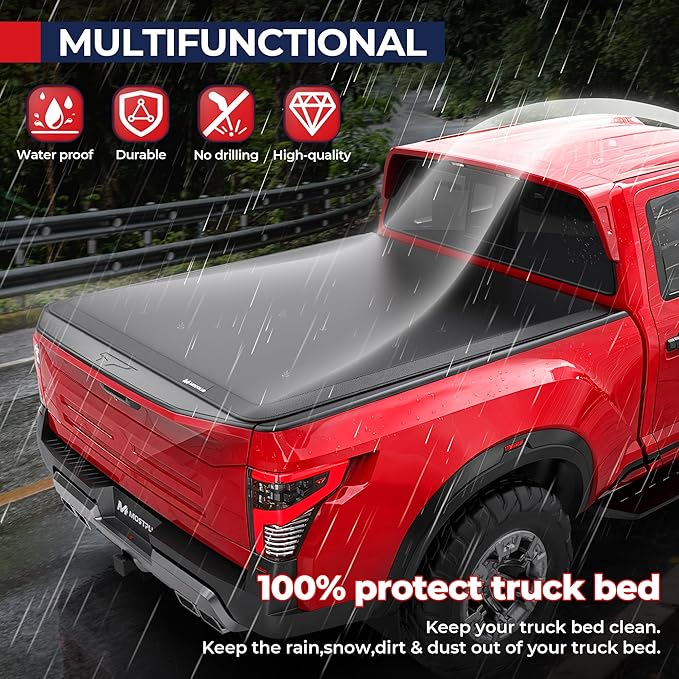 MOSTPLUS 5FT Roll-Up Soft Vinyl Truck Bed Tonneau Cover Compatible with Nissan Frontier 2005-2025 2026 5 Feet Bed, Fleetside 60Inch
