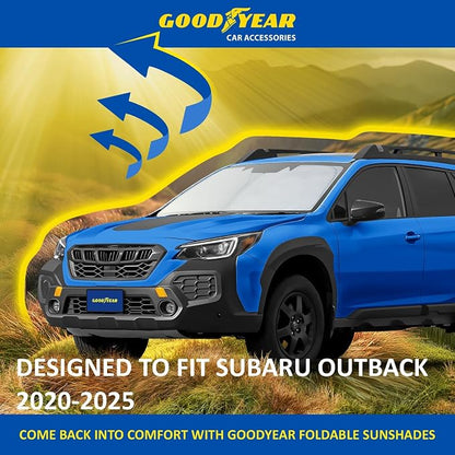Goodyear Foldable Windshield Sunshade for Subaru Outback 2020-2025, Car Accessories, Sunshade Cover, Sun Shade Car Windshield, Window Sun Blocker - GY008280