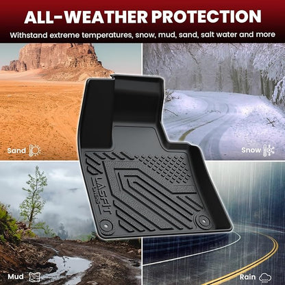 LASFIT Floor Mats & Cargo Mat & Backrest Mats for Volvo XC90 2016-2026 (Only for 7 Seats &T8 PHEV) All Weather TPE Mats Custom Fit Floor Liner for XC90 1st&2nd&3rd Row Car Mats & Cargo Liner, Black