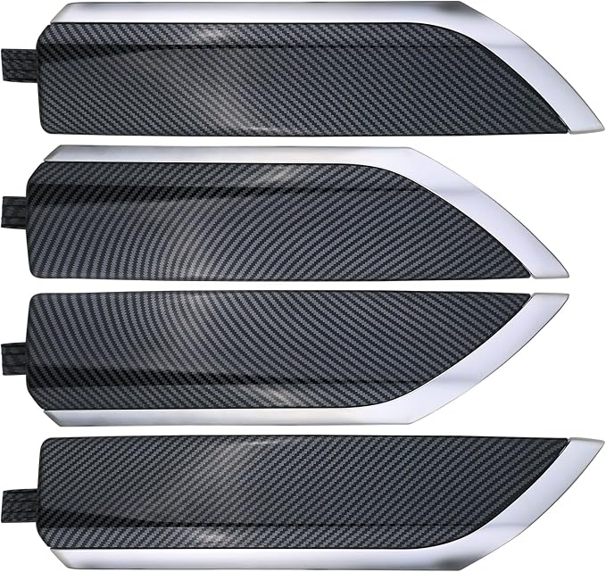 Interior Door Panel Trim Molding Kit Carbon Fiber Compatible with Chevrolet Chevy Silverado & GMC Sierra Crew Cab Truck Door Parts Accessories 2019-2024 Replaces 84469330