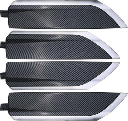 Interior Door Panel Trim Molding Kit Carbon Fiber Compatible with Chevrolet Chevy Silverado & GMC Sierra Crew Cab Truck Door Parts Accessories 2019-2024 Replaces 84469330