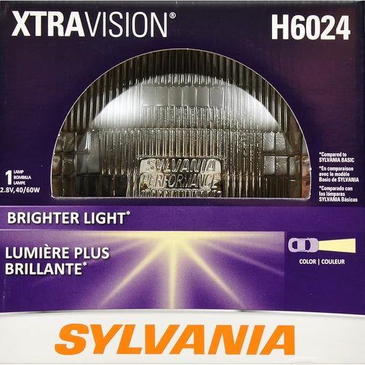 SYLVANIA - H6024 XtraVision (7 inch Round) Sealed Beam Headlight - Halogen Headlight Replacement PAR56 - Delivers More Down Road Visibility (Contains 1 Bulb)