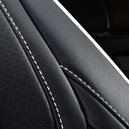 Huidasource Rear Bench Seat Covers Fit for Ford F150, Automotive Car Seat Cushion Cover Fit for 2015-2025 F150 SuperCrew&2017-2025 F250 F350 F450 Super Duty Crew Cab Pickup(Back Row/Black&White)