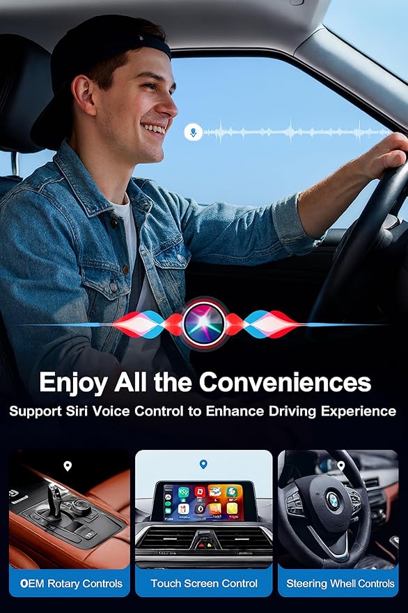 Wireless CarPlay & Android Auto AI Box, 4K HDMI for Wired CarPlay Cars