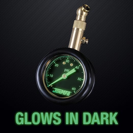 Tire Pressure Gauge for Cars and Trucks. 0-60 PSI Calibrated to ANSI B.40.1 Accuracy. Large 2 Inch Easy to Read Gauge and 360 Degree Rotation for Easy Connection., 200-60R