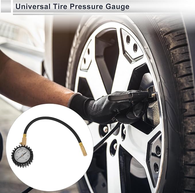 1 Pcs Universal Tire Pressure Gauge 0-60 PSI 2.56Inch Digital Pressure Gauge with Gear Sleeve Tyre Air PSI Meter for Motorcycle SUV Truck