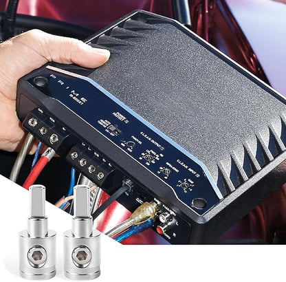 Amp Input Reducer 4 Gauge to 8 Gauge (2PCS) Car Stereo Audio AWG Pin Power Ground Wire Reducer 2PCS