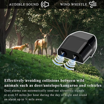 Yourkar 4 PCS Deer Whistles, Deer Warning Devices with Waterproof Adhesive Tapes, Car Save Deer Whistles Avoids Collisions Suitable for Vehicles, Trucks, SUVs, Car Accessories (Black)