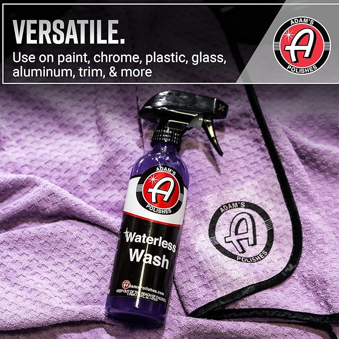 Adam's Polishes Waterless Wash (16oz) - Car Cleaning Car Wash Spray for Car Detailing | Safe Ultra Slick Lubricating Formula, Boat, Motorcycle, RV | No Garden Hose, Wash Soap or Foam Cannon Needed