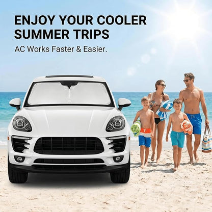 for Porsche Macan 2014-2024 2025 2026 Sun Shade Windshield Front Window Shade Custom Fit Macan Accessories Sun Visor for Car Foldable Shade Blocks UV Rays