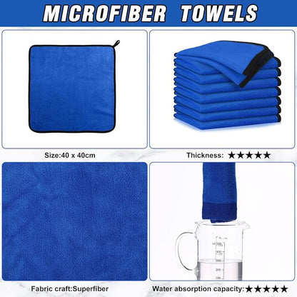 Tallew 80 Pcs Blue Microfiber Towels: 16"x16" Microfiber Drying Towels Bulk Micro Fiber Car Cleaning Cloth for Cars Drying Washing Polishing Cleaning Household Supplies