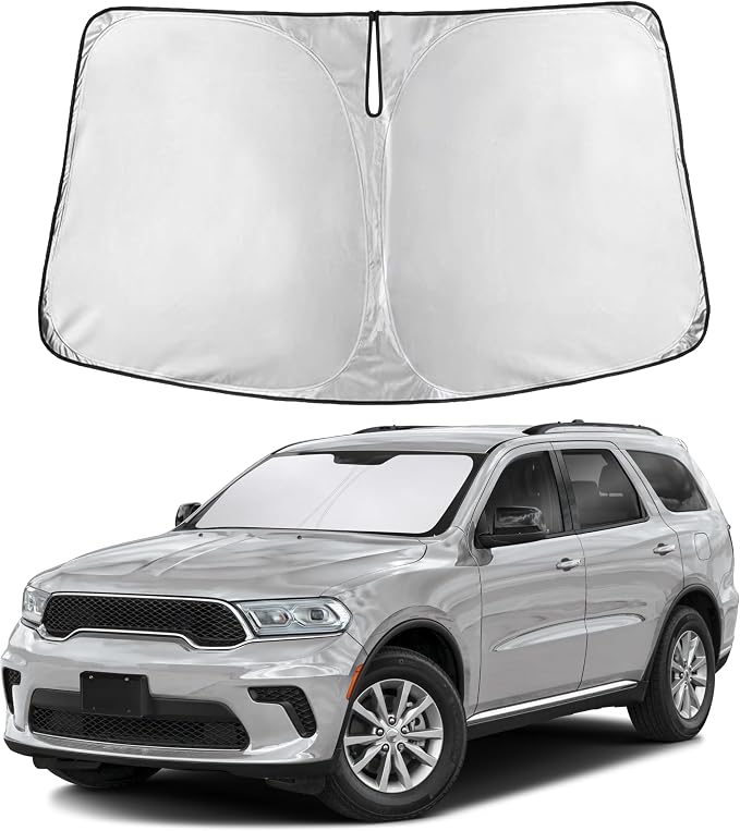 EcoNour Windshield Sunshade Compatible for Dodge Durango 2011-2023 2024 2025, Sun Visor for Front Windshield & Window Sun Shade Cover, UV Heat Blocker & Protector, Car Accessories