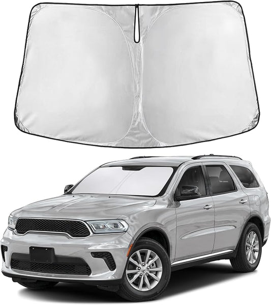 EcoNour Windshield Sunshade Compatible for Dodge Durango 2011-2023 2024 2025, Sun Visor for Front Windshield & Window Sun Shade Cover, UV Heat Blocker & Protector, Car Accessories