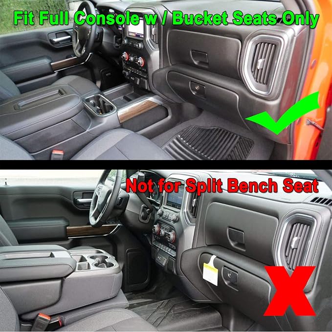 JKCOVER Center Console Organizer Tray Compatible with 2019-2025 Chevy Silverado 1500/GMC Sierra 1500 and 2020-2025 Silverado/Sierra 2500/3500 HD - Full Console w/Bucket Seats ONLY (Red trim)