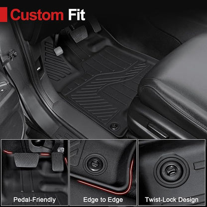 Floor Mats for 2016-2022 Honda Pilot 8 Passengers (No Elite Models), Cargo Mat with Backrest Mat All Weather Protection TPE Car Liner for Honda Pilot Door Sill Guards Accessories