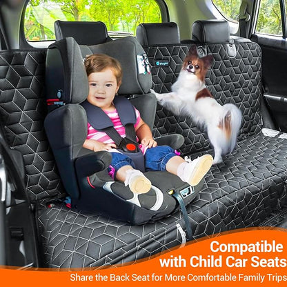 Meginc Dog Car Seat Cover for Back Seat, Waterproof Non-Slip Bench Protector for Dogs & Kids, Durable 600D Scratch Proof Seat Cover for Hair, Scratches, Travel and Daily Use in Full Size SUVs