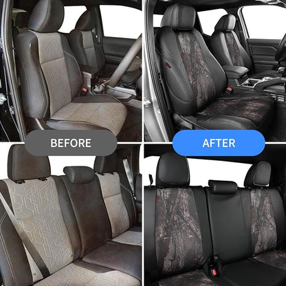 EKR Tacoma Seat Covers Custom Fit for Toyota Tacoma 2016 2017 2018 2019 2020 2021 2022 2023 Double Cab/Crew Cab -Truck Seat Covers for Car Full Set,Faux Leather(Black/Woodland Camo)