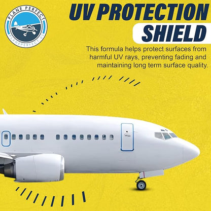Plane Perfect Wing Wipe Quick Detail Spray Sealant - Hydrophobic Aviation Grade Spray Wax with UV Protection - Long Lasting Nano Spec Shine for Airplanes, Cars, Boats & Motorcycles | 128 Oz
