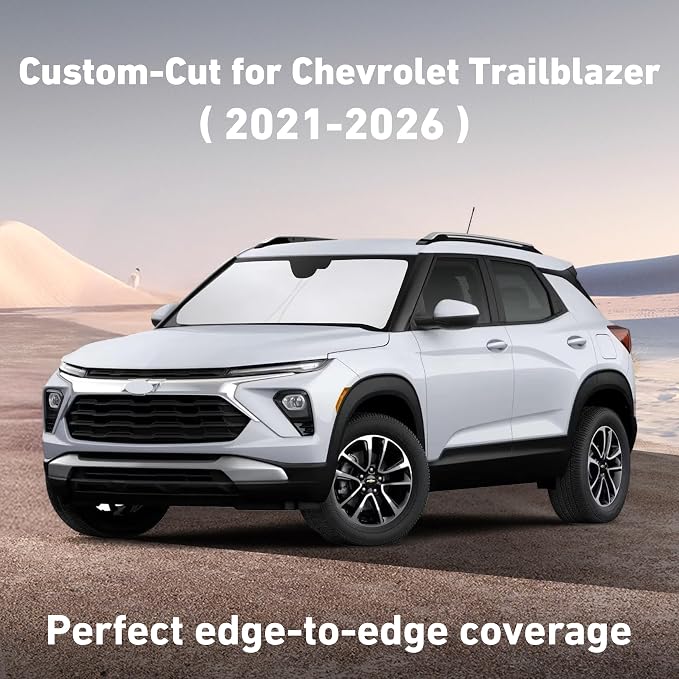 EcoNour Windshield Sunshade Compatible for Chevrolet Trailblazer 2021-2024 2025 2026, Sun Visor for Front Windshield & Window Sun Shade Cover, UV Heat Blocker & Protector, Car Accessories