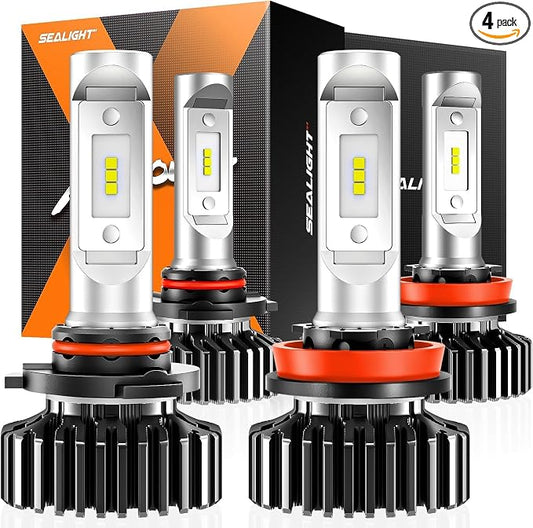 SEALIGHT H8/H9 and 9005/hb3 Fog Light, 60,000LM ATV 6 Times Brightness Fog Bulbs,Easy Plug-N-Play Fog Bulbs, Pack of 4