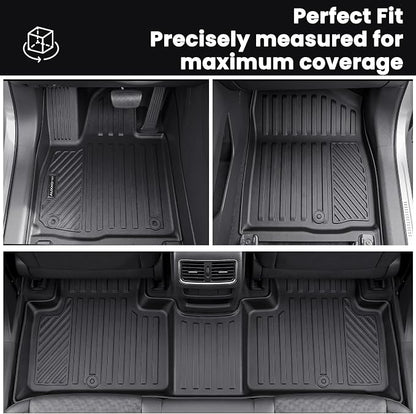 Auxko All Weather Floor Mats Cargo Mat with Backrest Mat for Hyundai Palisade Hybrid 2026 7&8 Seat All Season TPE Accessories Guard Odorless Anti-Slip Floor Liners Trunk Tray with Back Seat Protector