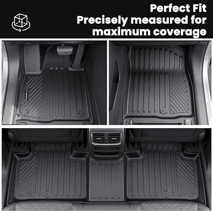 Auxko All Weather Floor Mats for Hyundai Palisade 2026 7&8 Seats Gasoline Only All Season TPE Accessories Guard Odorless Anti-Slip Floor Liners for Hyundai Palisade 2026 7&8 Passengers