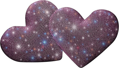 Bling Head Rest Pillows for Car Automobile Accessories for Women, Girls and Ladies Car Pillows with Sparkly Rhinestone Headrest Support Neck Support Relax Travel Universal Fit Pink 2 Pieces