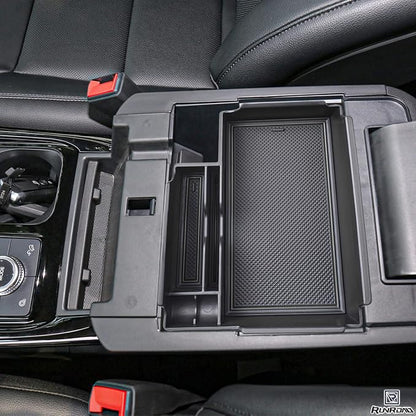 RUNROAD Upgrade Center Console Organizer Tray Compatible with Ford Explorer 2026 2025 2024 2023 2022 2021 2020 Accessories, ABS Armrest Tray Console Dividers Secondary Storage Box Container, Black
