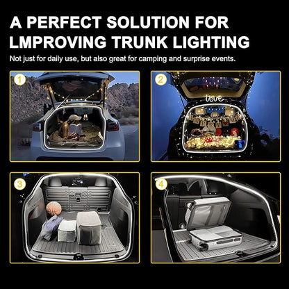 Tlyard Trunk LED Lights Strip for Tesla Model Y Juniper 2025 2026 Back Interior Frunk Lightning Waterproof &High Brightness Strip for Tesla Model Y Accessories