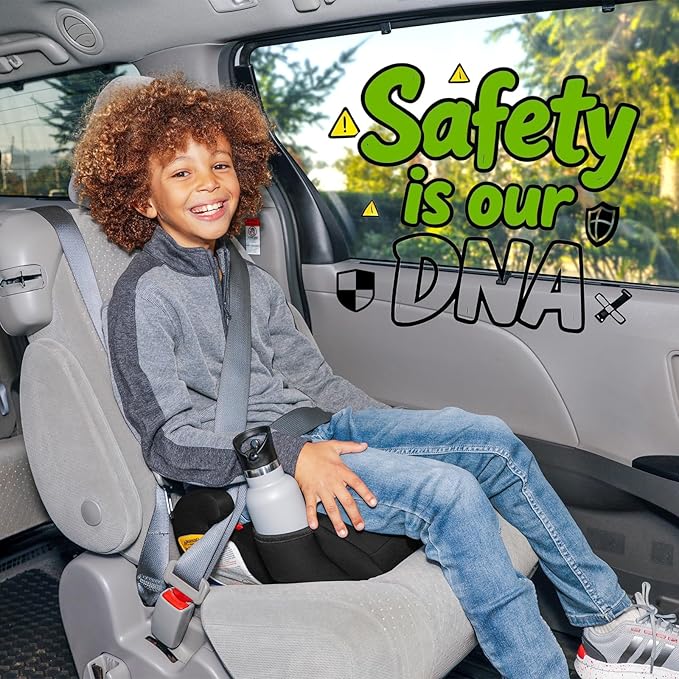 Diono Solana, No Latch, Pack of 2 Backless Booster Car Seats, Lightweight, Machine Washable Covers, Cup Holders, Black