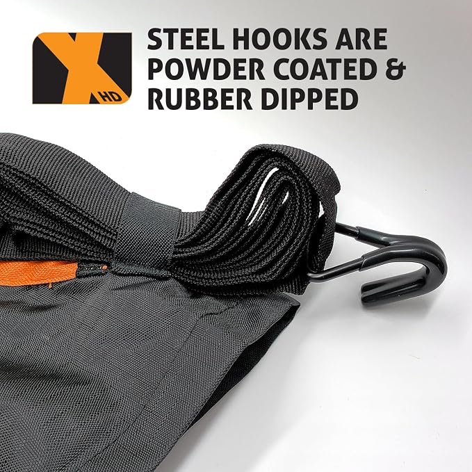 The Heavy Duty X-Cover by TRPx - Trailer and Truck Bed Cover Small – Integrated Heavy Duty Black Tarp and Tie Down System. Fits: Extra Short Bed, Short Bed and Utility Trailers up to 5'6"