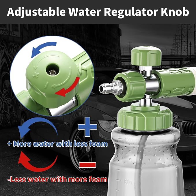 FENG PAI Pressure Washer Foam Cannon Dual-connector Accessory, 7 Power Washer Sprayer Nozzle, 1/4" Quick Connect Double Tip Attachment For Soap Cannon