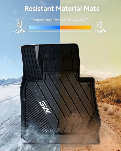 3W Floor Mats Compatible for BMW X3 F25 2011-2017 / BMW X4 2015-2018 xDrive28i/28d/35i/M40i Custom Fit TPE All Weather Floor Liner for 1st and 2nd Row Full Set Car Mats, Black
