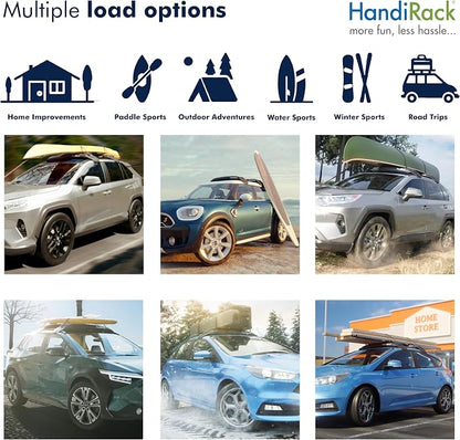 Universal Inflatable Soft Roof Rack Bars (Pair); Tie-Downs and Bow and Stern Lines Included; Carrier for Kayaks, Canoes, Surfboards and SUPs; Fits Cars and SUVs