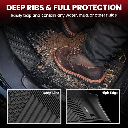 LASFIT Floor Mats for Acura MDX (2022-2026) All Weather Floor Liner TPE Custom Fit Car Mats for Acura MDX 1st & 2nd & 3rd Row Mats, Black,Tasteless, Durable and Easy to Clean