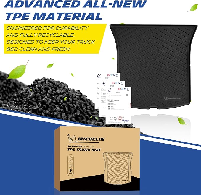 Michelin Vehicle Mat, All-Weather TPE Custom Fit Liner for Tesla Model Y 5 Seat Trunk Mat 2025-2027 (1 Piece), Premier