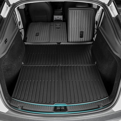 SUPER LINER Tesla Model Y Floor Mats 2025 2026 | Custom Fit All-Weather 12-Piece Set TPE Material| Model Y Juniper Floor Mats Back Seat Protector,Cargo Liner, Trunk & Interior Accessories 5-seat