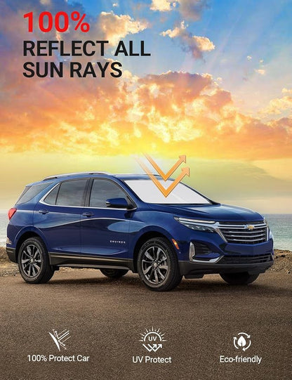 Proadsy 2026 Upgrade Front Windshield Sun Shade Foldable Sun Shade Protector Custom Fit 2018-2025 Equinox Accessories
