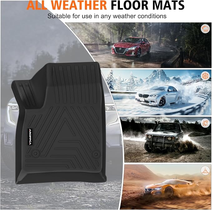 All Weather Car Floor Mats Cargo Liner with Backrest Mat for GMC Acadia 2017-2023 (Only Fit 6 Seats), TPE Rubber Liners Full Set with Door Sill Protectors Automotive Mats for 2023 Acadia Accessories