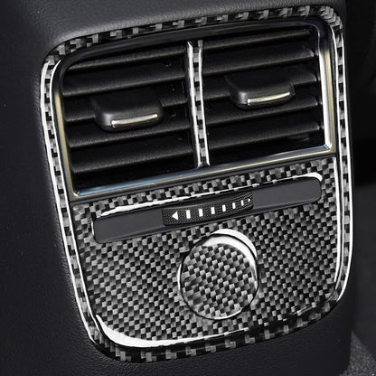 Real Premium Carbon Fiber Sticker Compatible with Audi A3 S3 RS3 8V 2013 2014 2015 2016 2017 2018 2019 Car Rear Center Console air Conditioning Vents Decor kit Auto Interior Accessories 4pcs Black