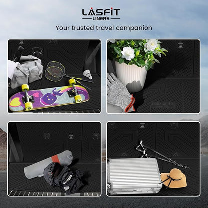 LASFIT Cargo Trunk Mat & Backrest Mats for Hyundai Palisade 2025 2024 2023 2022 2021 2020 All Weather TPE Custom Fit Car Trunk Mats Cargo Liner & Seatback Mats Accessories, Black