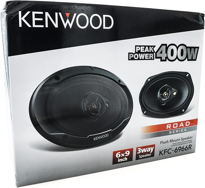 Kenwood KFC-6966R Road Series Car Speakers (Pair) - 6"x9" 3-Way Car Coaxial Speakers, 400W, 4-Ohm Impedance, Polypropylene Woofer & Electro-Dynamic Tweeter, Heavy Duty Magnet Design