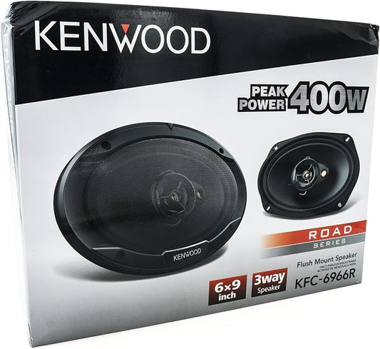 Kenwood KFC-6966R Road Series Car Speakers (Pair) - 6"x9" 3-Way Car Coaxial Speakers, 400W, 4-Ohm Impedance, Polypropylene Woofer & Electro-Dynamic Tweeter, Heavy Duty Magnet Design