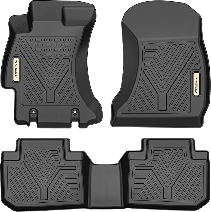 YITAMOTOR Floor Mats Fit for 2014-2018 Subaru Forester, Custom Fit Black TPE Floor Liners 1st & 2nd Row All-Weather Protection
