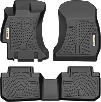 YITAMOTOR Floor Mats Fit for 2014-2018 Subaru Forester, Custom Fit Black TPE Floor Liners 1st & 2nd Row All-Weather Protection