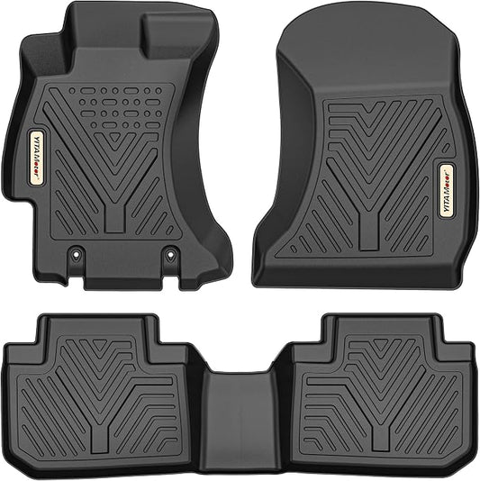 YITAMOTOR Floor Mats Fit for 2014-2018 Subaru Forester, Custom Fit Black TPE Floor Liners 1st & 2nd Row All-Weather Protection